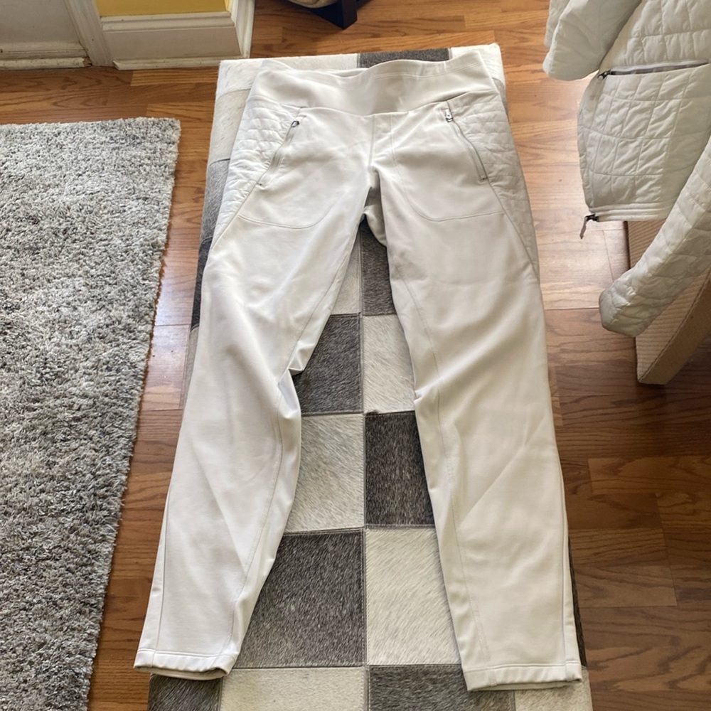 Athleta Peak Hybrid Fleece tight. Size M. Birch grey/bone. Excellent used.